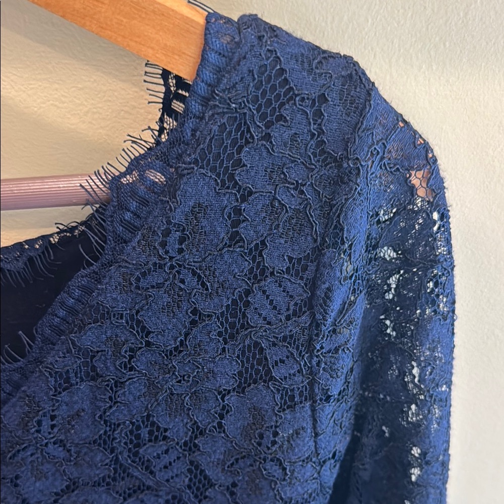 Diane Von Furstenberg Zarita Navy Blue Lace Dress - Picture 8 of 9